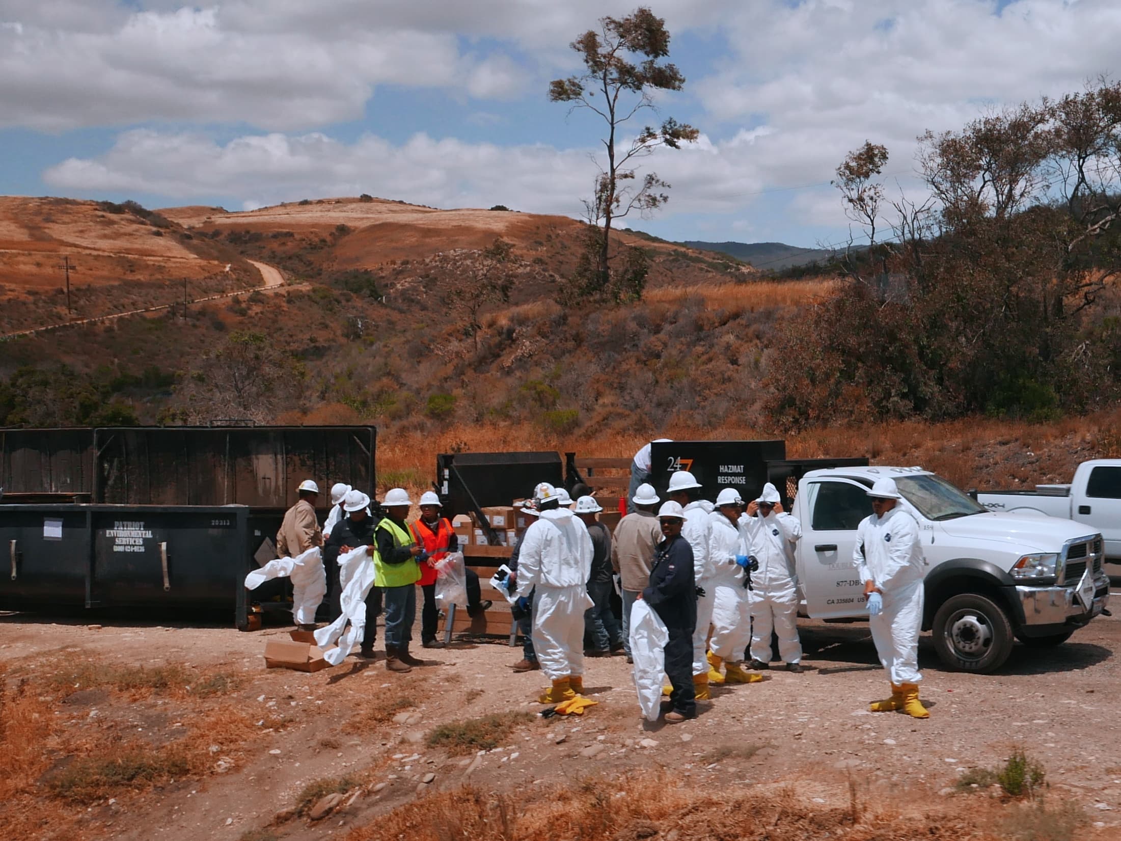 Industrial cleanup operations at an active remediation site